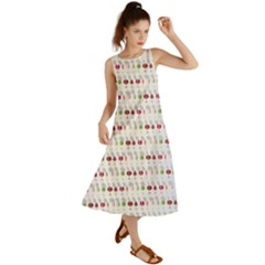 Wine Glass Pattern Summer Maxi Dress