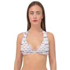 Wine Glass Pattern Double Strap Halter Bikini Top