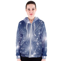 Network Technology Connection Women s Zipper Hoodie