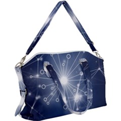 Network Technology Connection Canvas Crossbody Bag by anzea