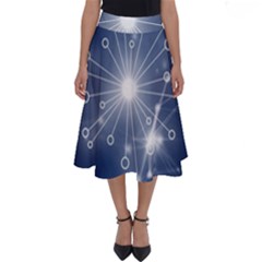 Network Technology Connection Perfect Length Midi Skirt by anzea