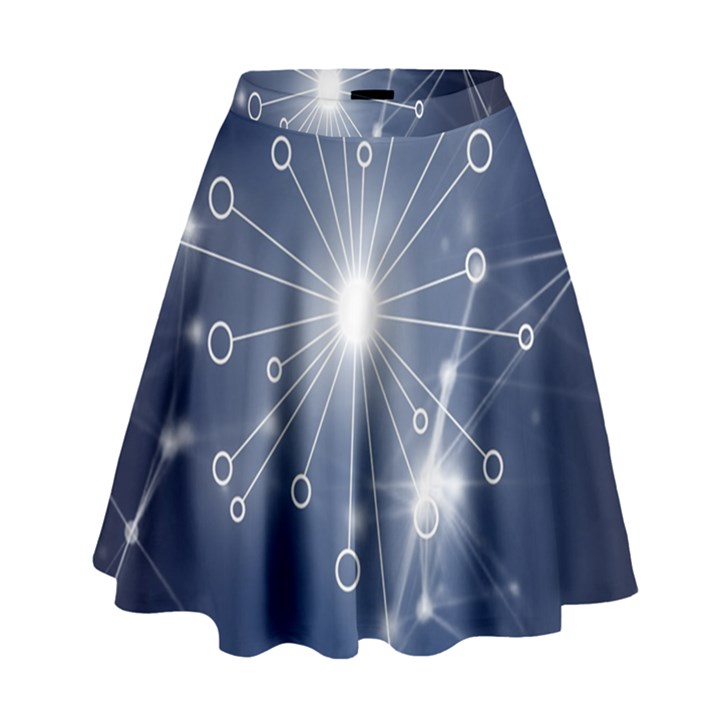 Network Technology Connection High Waist Skirt