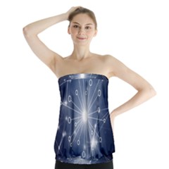 Network Technology Connection Strapless Top