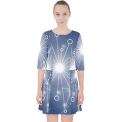 Network Technology Connection Quarter Sleeve Pocket Dress by anzea