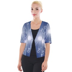 Network Technology Connection Cropped Button Cardigan