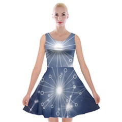 Network Technology Connection Velvet Skater Dress