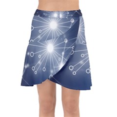 Network Technology Connection Wrap Front Skirt by anzea