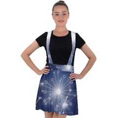 Network Technology Connection Velvet Suspender Skater Skirt by anzea