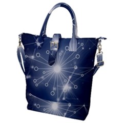 Network Technology Connection Buckle Top Tote Bag