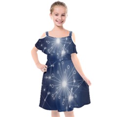 Network Technology Connection Kids  Cut Out Shoulders Chiffon Dress