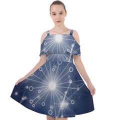 Network Technology Connection Cut Out Shoulders Dress