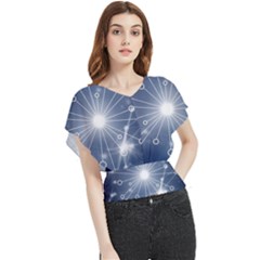 Network Technology Connection Butterfly Chiffon Blouse