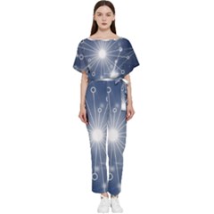 Network Technology Connection Batwing Lightweight Chiffon Jumpsuit