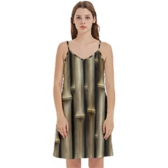 Bamboo Grass Mini Camis Dress With Pockets by anzea