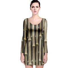 Bamboo Grass Long Sleeve Velvet Bodycon Dress