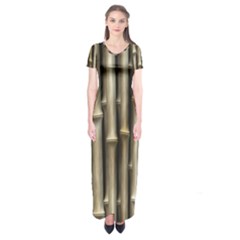 Bamboo Grass Short Sleeve Maxi Dress by anzea