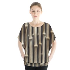 Bamboo Grass Batwing Chiffon Blouse