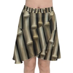 Bamboo Grass Chiffon Wrap Front Skirt