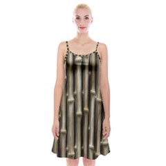 Bamboo Grass Spaghetti Strap Velvet Dress