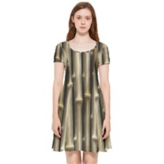 Bamboo Grass Inside Out Cap Sleeve Dress