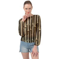 Bamboo Grass Banded Bottom Chiffon Top