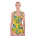 Star Homepage Abstract Boyleg Halter Swimsuit  View1