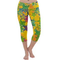 Star Homepage Abstract Capri Yoga Leggings by anzea