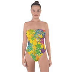 Star Homepage Abstract Tie Back One Piece Swimsuit