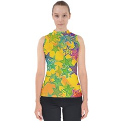 Star Homepage Abstract Mock Neck Shell Top