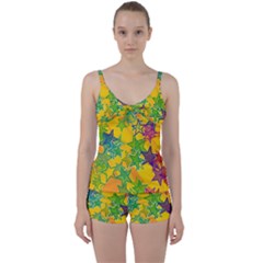 Star Homepage Abstract Tie Front Two Piece Tankini