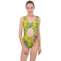 Star Homepage Abstract Center Cut Out Swimsuit by anzea