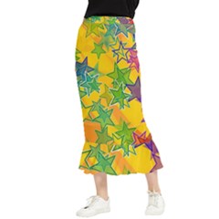 Star Homepage Abstract Maxi Fishtail Chiffon Skirt