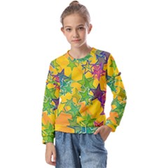 Star Homepage Abstract Kids  Long Sleeve T-shirt With Frill 