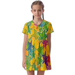 Star Homepage Abstract Kids  Asymmetric Collar Dress