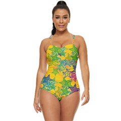 Star Homepage Abstract Retro Full Coverage Swimsuit by anzea