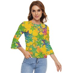 Star Homepage Abstract Bell Sleeve Top