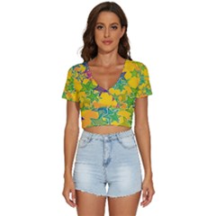 Star Homepage Abstract V-neck Crop Top by anzea