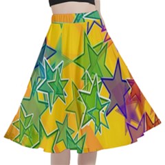 Star Homepage Abstract A-line Full Circle Midi Skirt With Pocket by anzea