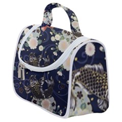 Japanese Wave Koi Illustration Pattern Satchel Handbag by Ndabl3x