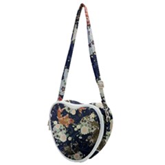 Japanese Wave Koi Illustration Pattern Heart Shoulder Bag by Ndabl3x