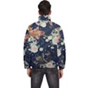 Japanese Wave Koi Illustration Pattern Men s Puffer Bubble Jacket Coat View4