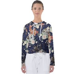 Japanese Wave Koi Illustration Pattern Women s Slouchy Sweat