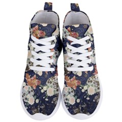 Japanese Wave Koi Illustration Pattern Women s Lightweight High Top Sneakers by Ndabl3x