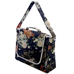 Japanese Wave Koi Illustration Pattern Box Up Messenger Bag by Ndabl3x