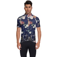 Japanese Wave Koi Illustration Pattern Men s Short Sleeve Cycling Jersey by Ndabl3x