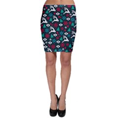 Holiday Season Pattern December Happy Holidays Merry Christmas Winter Family Festive New Year Bodycon Skirt by Maspions