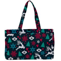 Holiday Season Pattern December Happy Holidays Merry Christmas Winter Family Festive New Year Canvas Work Bag by Maspions