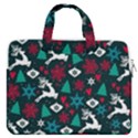 Holiday Season Pattern December Happy Holidays Merry Christmas Winter Family Festive New Year MacBook Pro 13  Double Pocket Laptop Bag View1