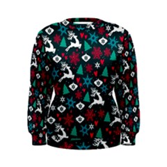 Holiday Season Pattern December Happy Holidays Merry Christmas Winter Family Festive New Year Women s Sweatshirt