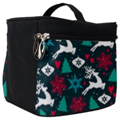 Holiday Season Pattern December Happy Holidays Merry Christmas Winter Family Festive New Year Make Up Travel Bag (big) by Maspions